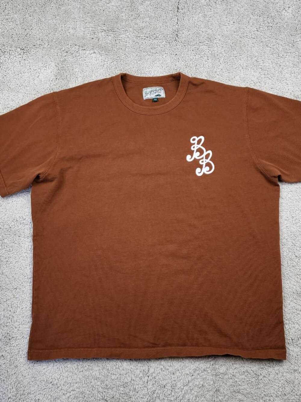 Bogey Boys Brown Shirt Mens Size 2XL XXL Brown Cursive Logo USA Clean Active
